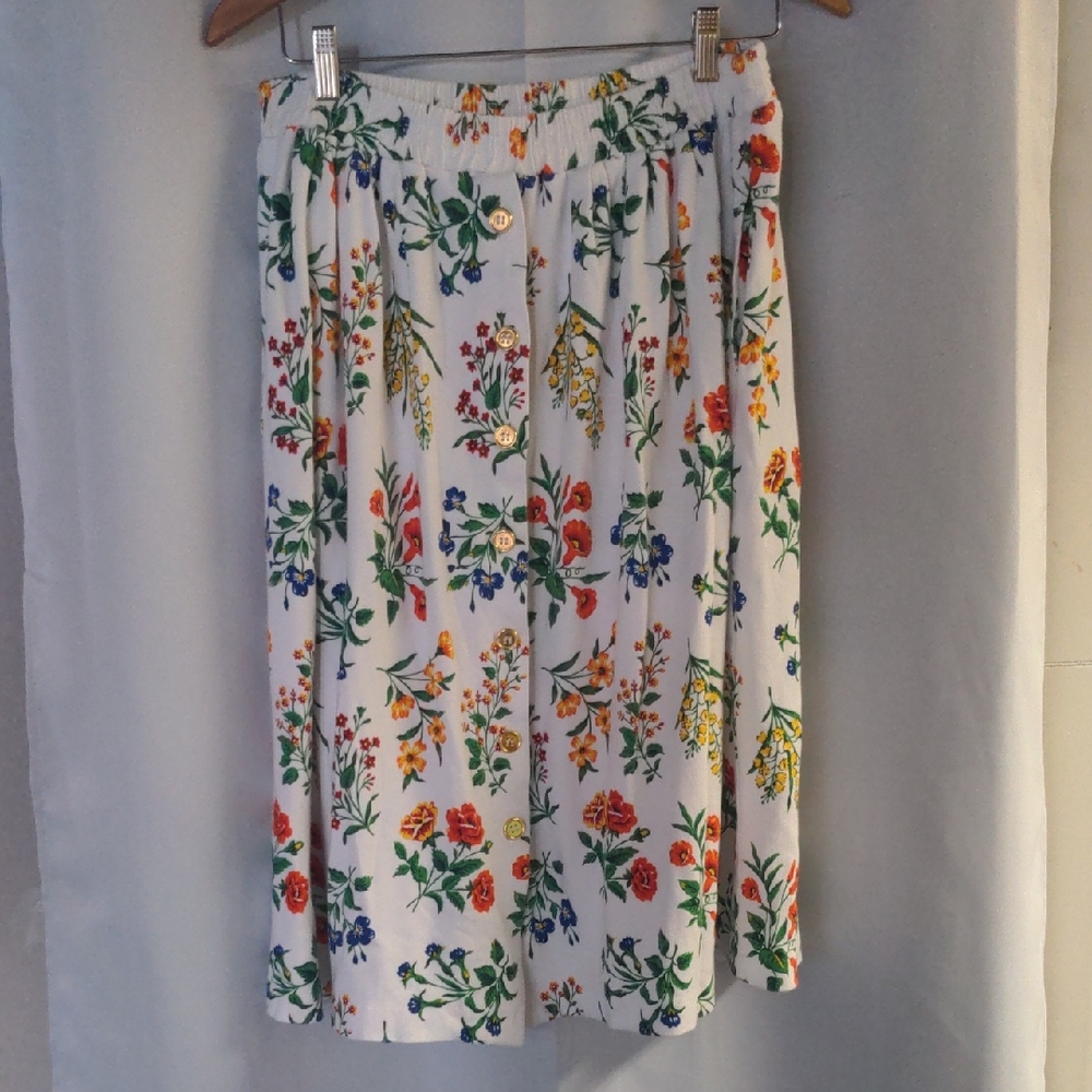 Cathy Daniels Floral Cotton Skirt